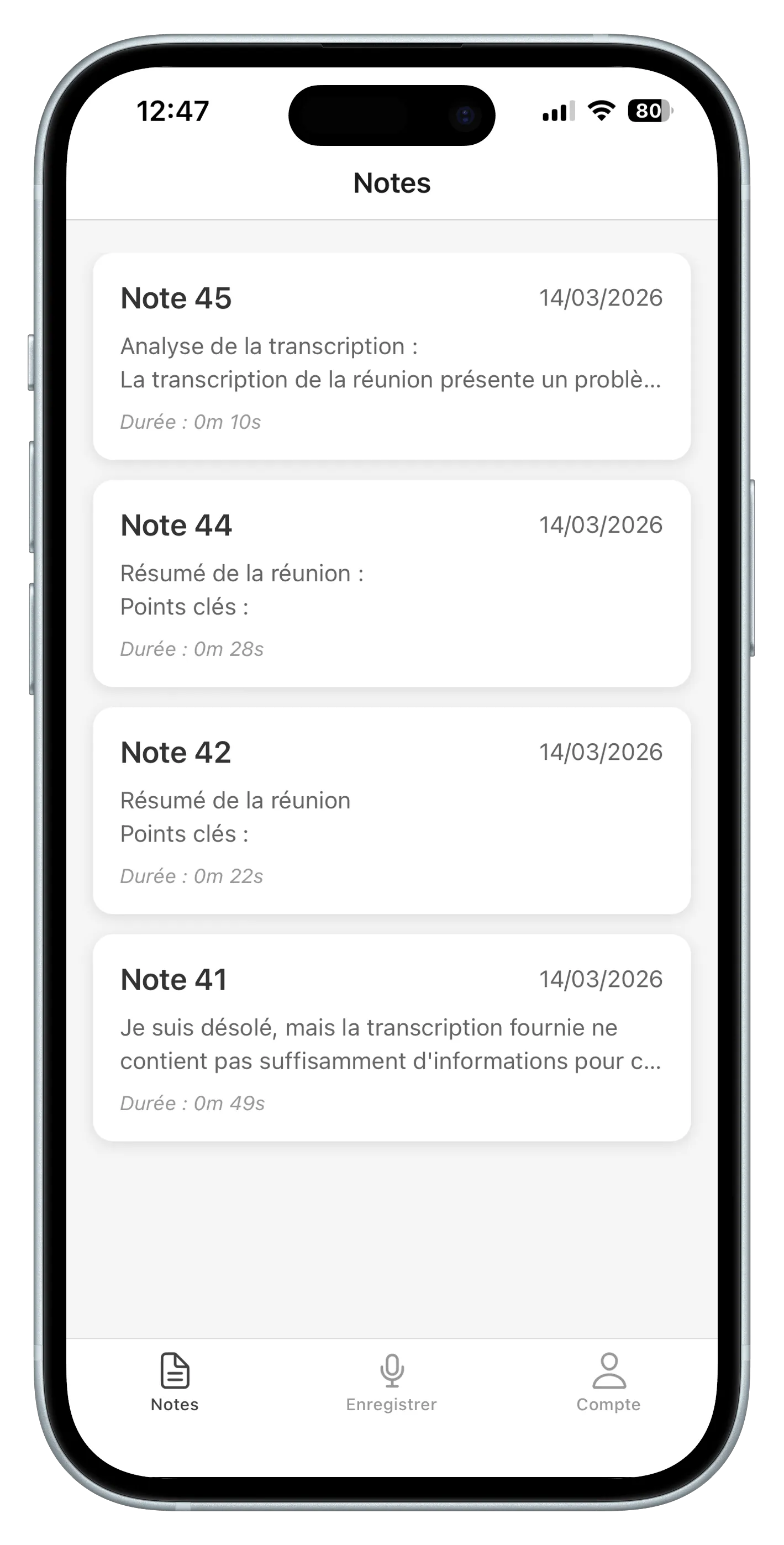 MeetLog screenshot 2